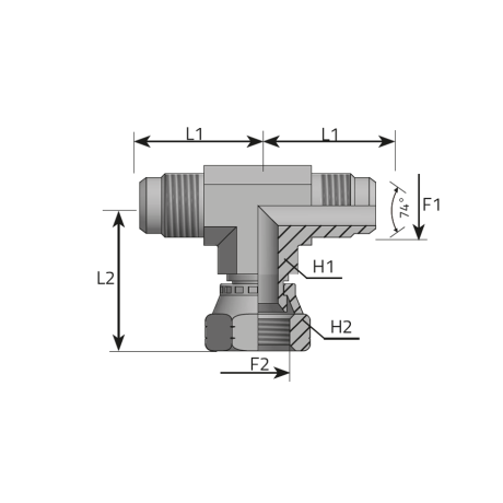 BRANCH TEE MALE JIC - SWIVEL FEMALE JIC