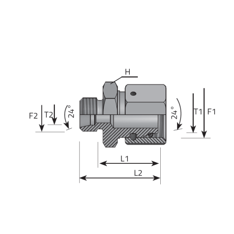 DIN FEMALE STANDPIPE REDUCER WITH O-RING-DIN MALE