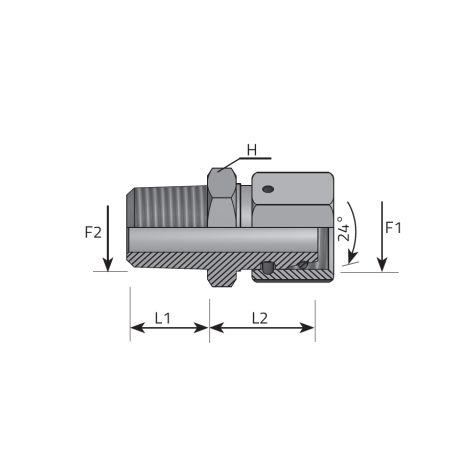 DIN FEMALE STUD ADAPTER-NPT MALE