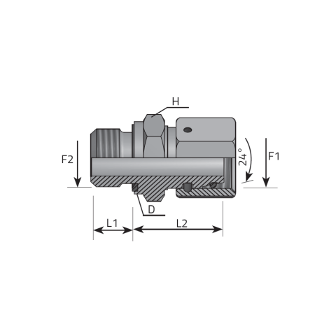 DIN FEMALE STUD ADPTER-METRIC FORM E