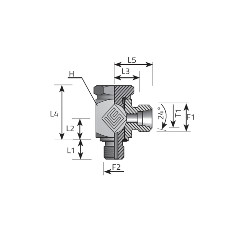 DIN MALE BANJO ELBOW - METRIC