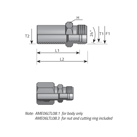 DIN MALE-DIN STANDPIPE TUBE REDUCER