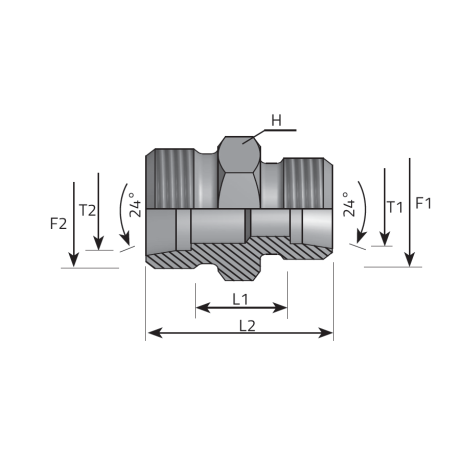 DIN MALE REDUCED COUPLING - DIN MALE