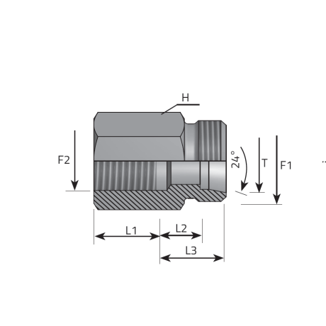 DIN MALE STUD COUPLING - BSPP FEMALE
