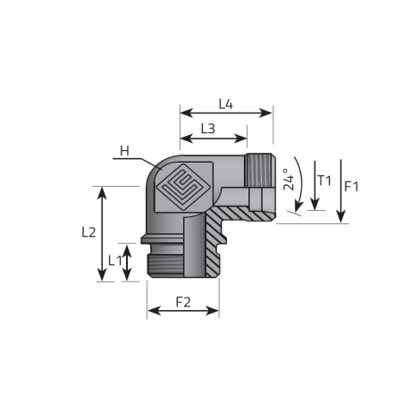 DIN MALE STUD ELBOW - BSPP MALE