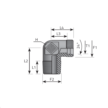 DIN MALE STUD ELBOW - BSPT MALE