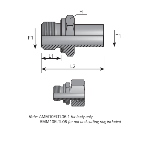 METRIC MALE FORM E - DIN STUD STANDPIPE