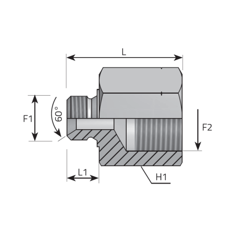 REDUCING ADAPTER METRIC MALE - METRIC FEMALE