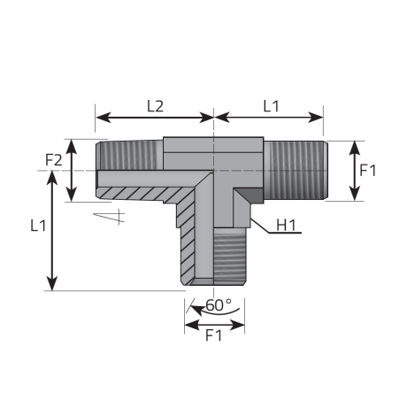 RUN TEE MALE BSPP - MALE BSPT
