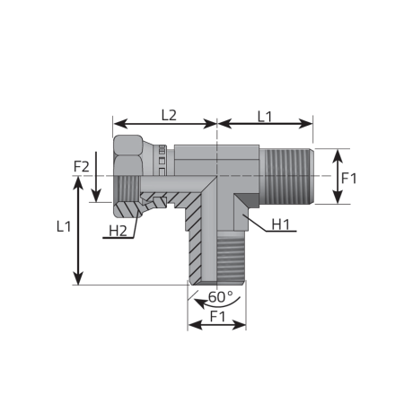 RUN TEE MALE BSPP - SWIVEL FEMALE BSPP