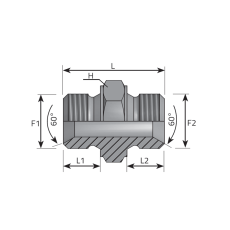 T ADAPTER ADJUSTABLE MALE BSPP - MALE BSPP - MALE BSPP