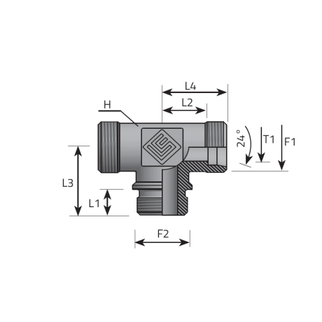 T ADAPTER DIN MALE/DIN MALE/BSPP MALE
