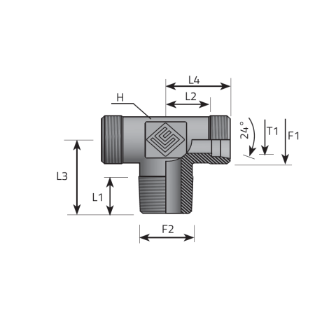 T ADAPTER DIN MALE/DIN MALE/BSPT MALE