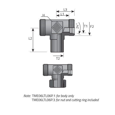 T ADAPTER DIN MALE/DIN MALE/DIN STANDPIPE