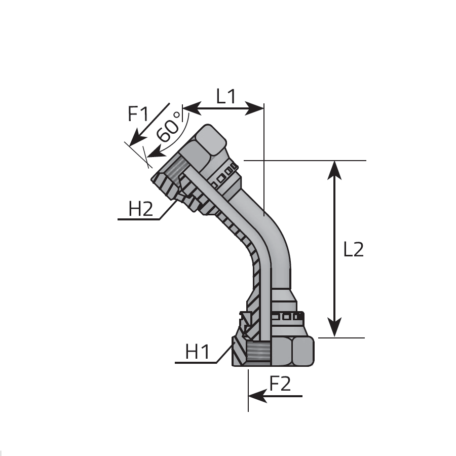 45° ADAPTER SWIVEL FEMALE BSPP - SWIVEL FEMALE BSPP