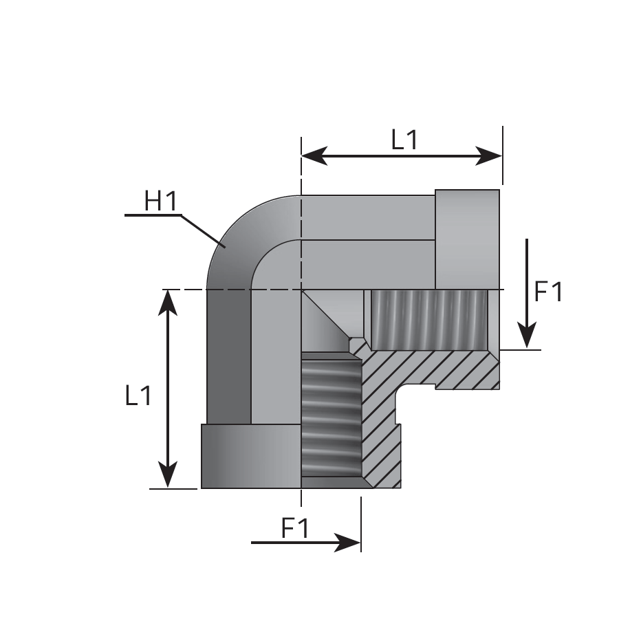 90° ADAPTER Female BSPP - Female BSPP -  Vitillo