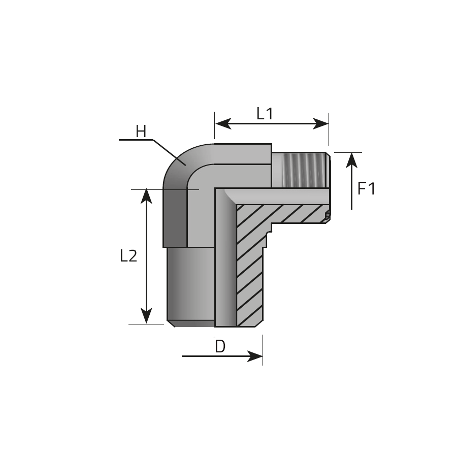 90° ADAPTOR MALE ORFS - BUTT TO WELD