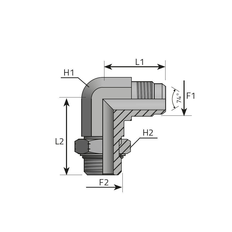 90° ADJUSTABLE ADAPTOR MALE JIC - MALE UNF -  Vitillo