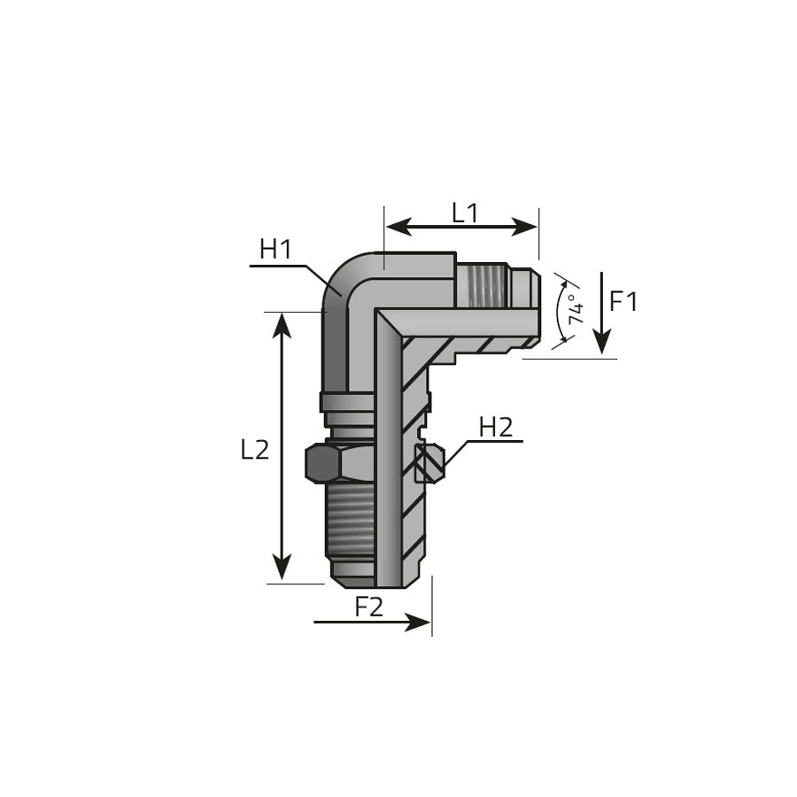 90° BULKHEAD ADAPTOR MALE JIC - MALE JIC