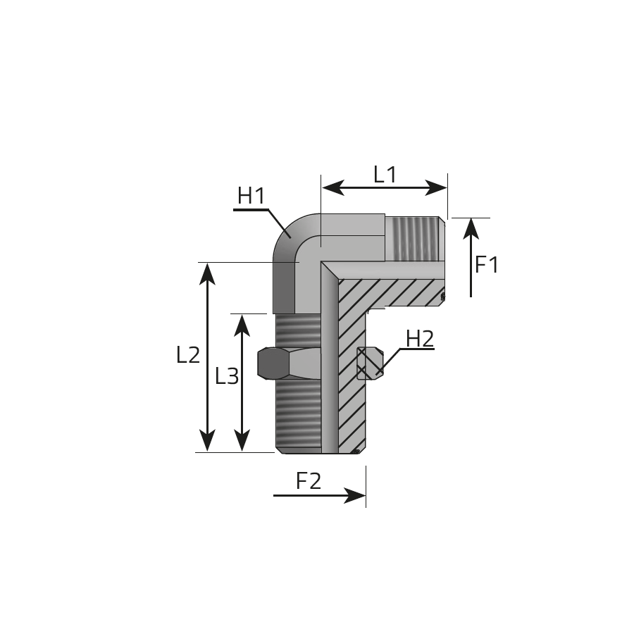 90° BULKHEAD ADAPTOR MALE ORFS - MALE ORFS -  Vitillo