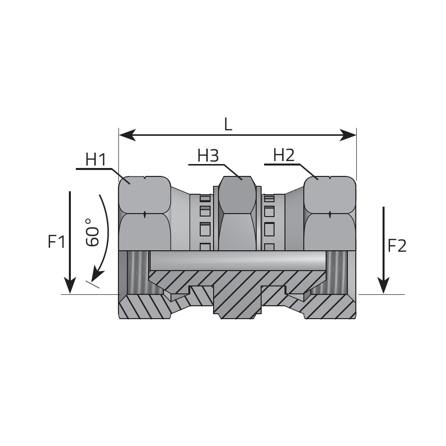 ADAPTER METRIC SWIVEL FEMALE - METRIC SWIVEL FEMALE -  Vitillo