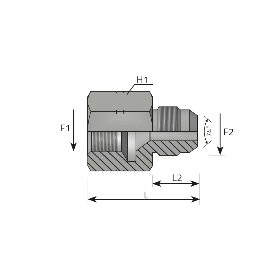 ADAPTOR FEMALE JIC - MALE JIC -  Vitillo