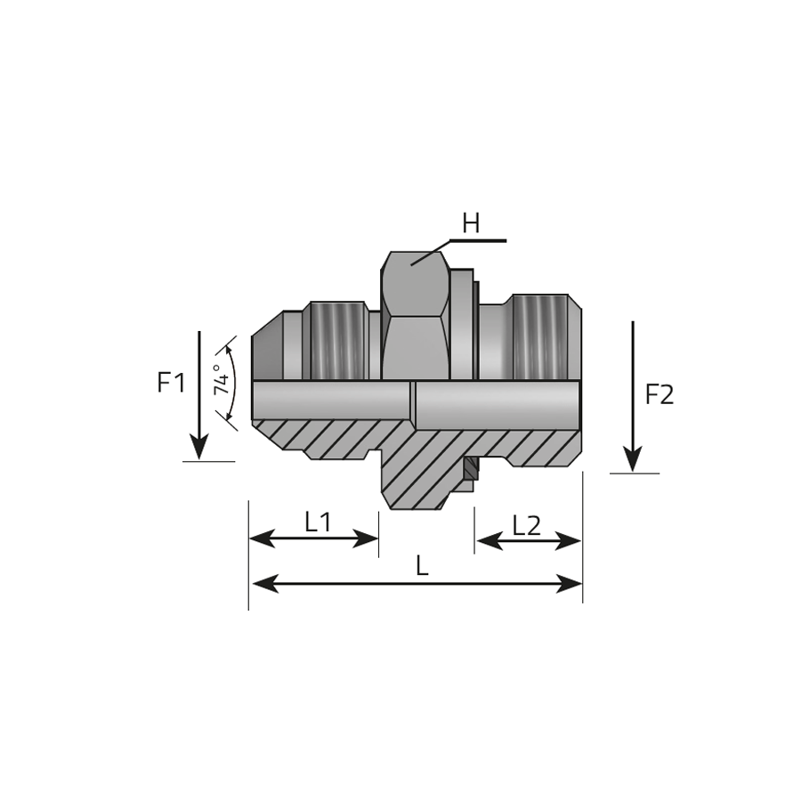 ADAPTOR MALE JIC - MALE BSPP FORM E -  Vitillo