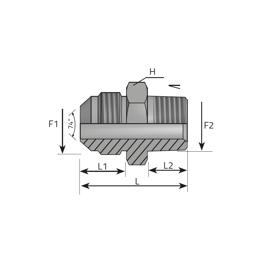 ADAPTOR MALE JIC - MALE BSPT -  Vitillo