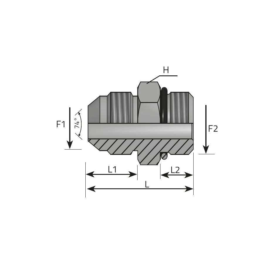 ADATTATORE DIRITTO - MASCHIO JIC - MACHIO UNF -  Vitillo