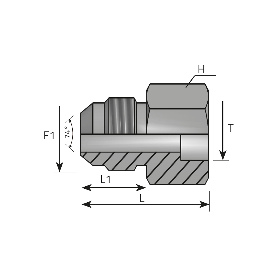 ADAPTOR MALE JIC TO WELD -  Vitillo