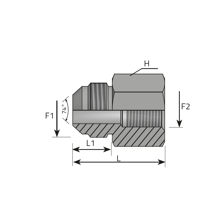 ADAPTOR MALE JIC - UNMOVABLE FEMALE BSPP