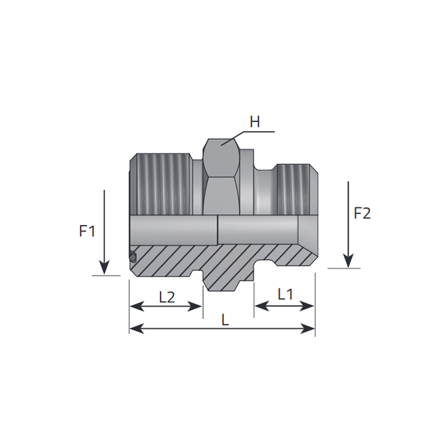 ADAPTOR MALE ORFS - MALE BSPP WITH 60° CONE