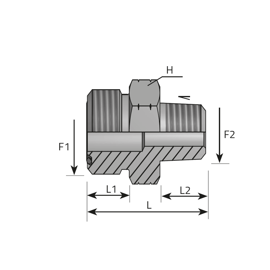 ADAPTOR MALE ORFS - MALE NPT