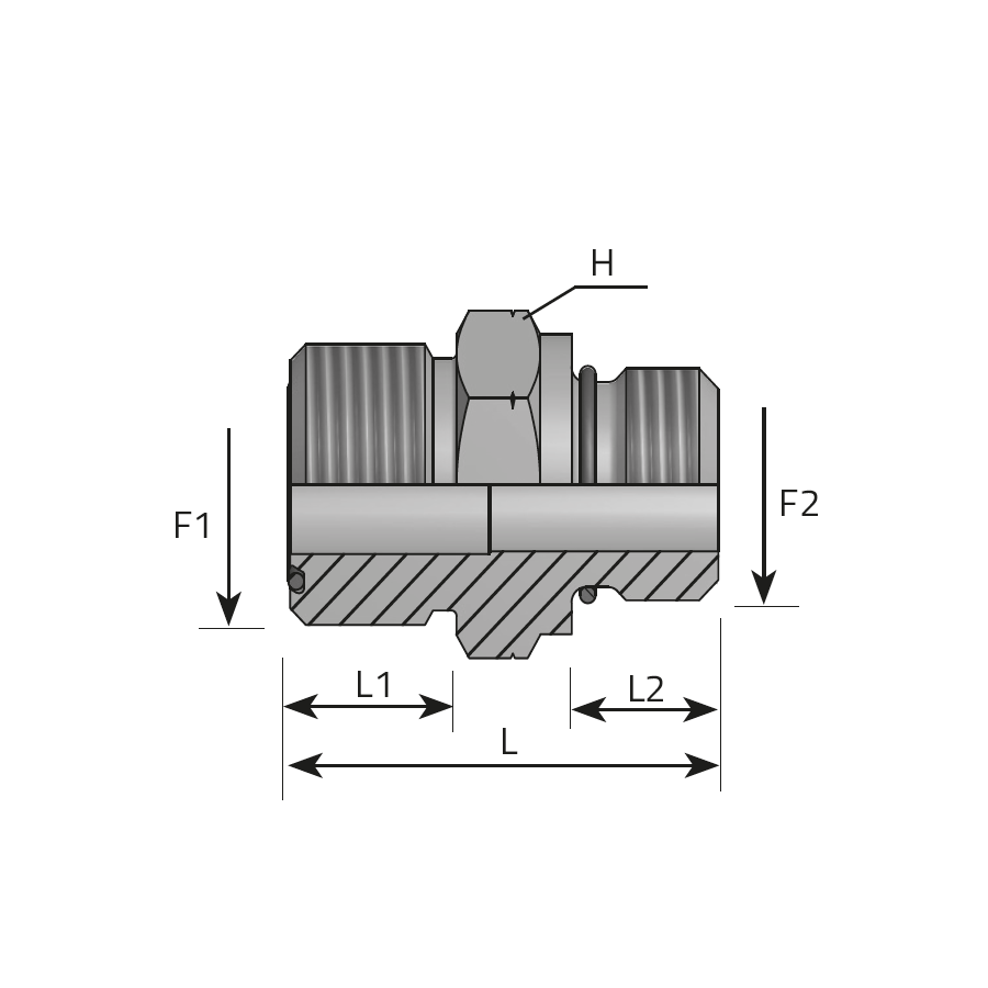 ADAPTOR MALE ORFS - METRIC MALE