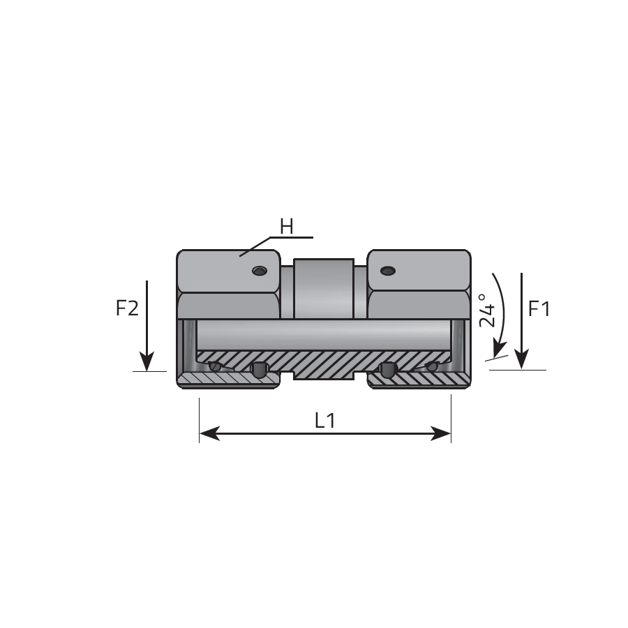 DIN FEMALE SWIVEL WITH O-RING-DIN FEMALE SWIVEL WITH O-RING -  Vitillo