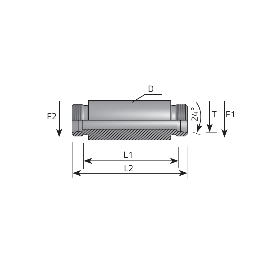 DIN MALE - WELDING BULKHEAD CONNECTION -  Vitillo