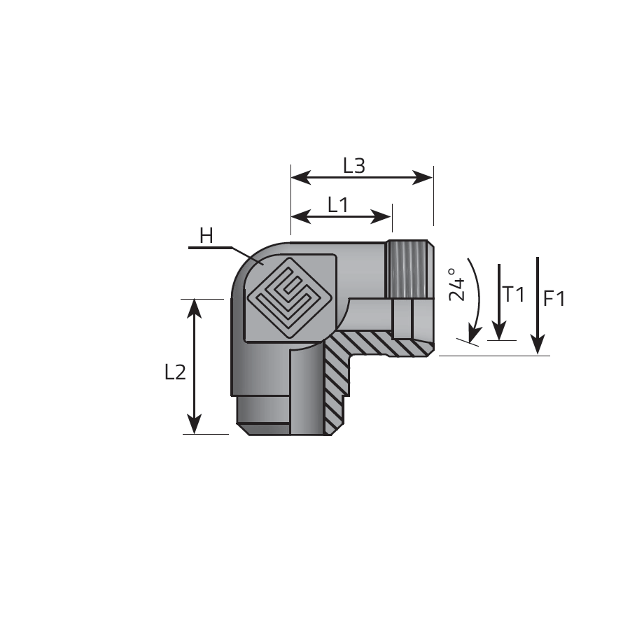 DIN MALE WELDING ELBOW