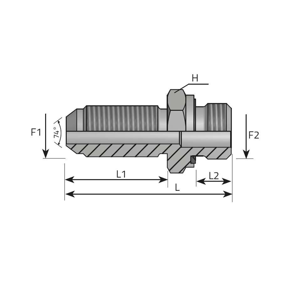 PROLUNGA DIRITTA - MASCHIO JIC - MASCHIO GAS CILINDRICO FORMA E -  Vitillo