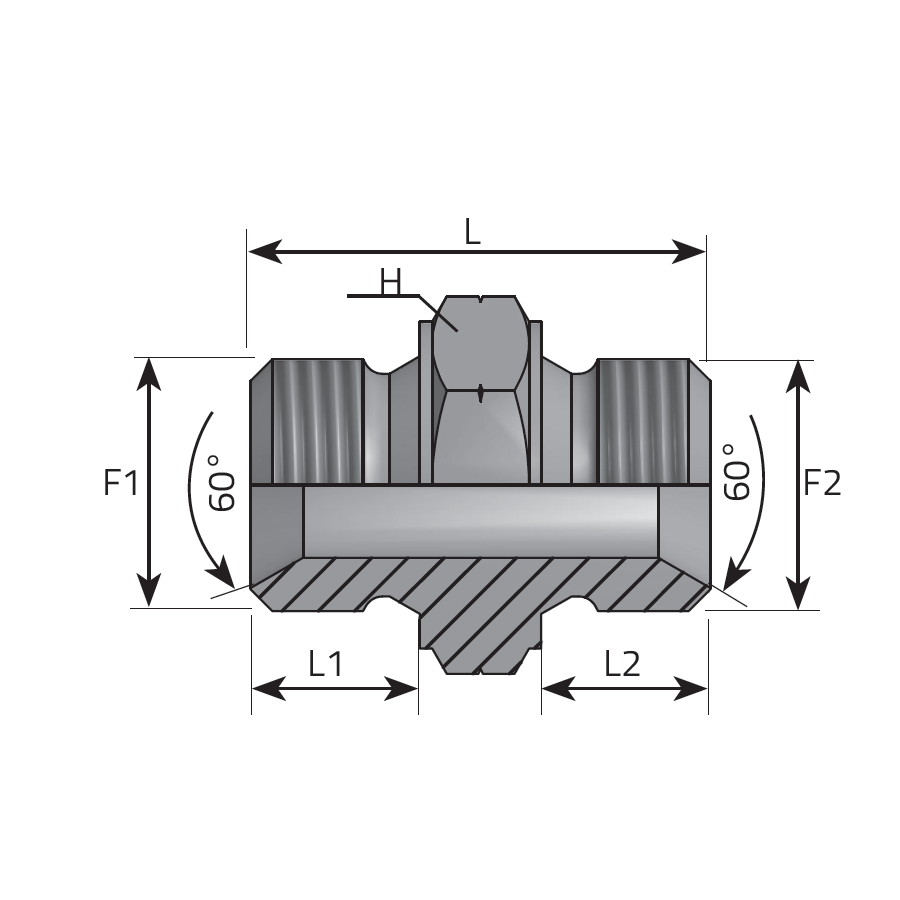 ADATTATORE DIRITTO MASCHIO METRICO SV 60° -  MASCHIO METRICO SV 60° -  Vitillo