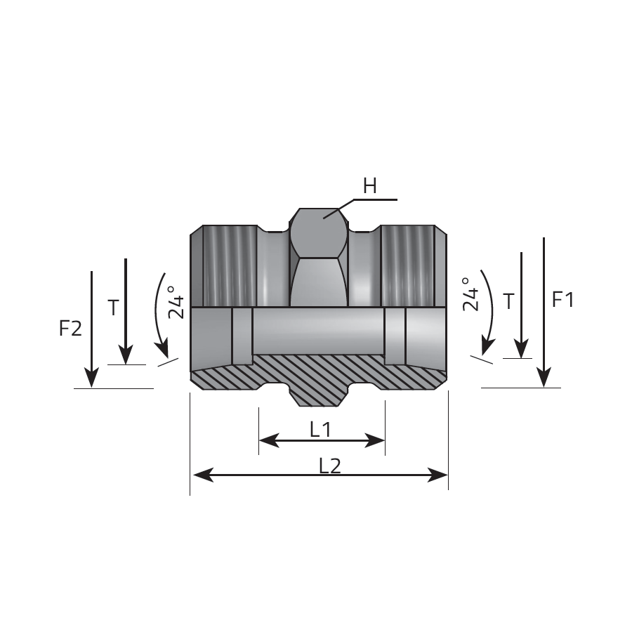 METRIC - METRIC MALE STUD COUPLING -  Vitillo