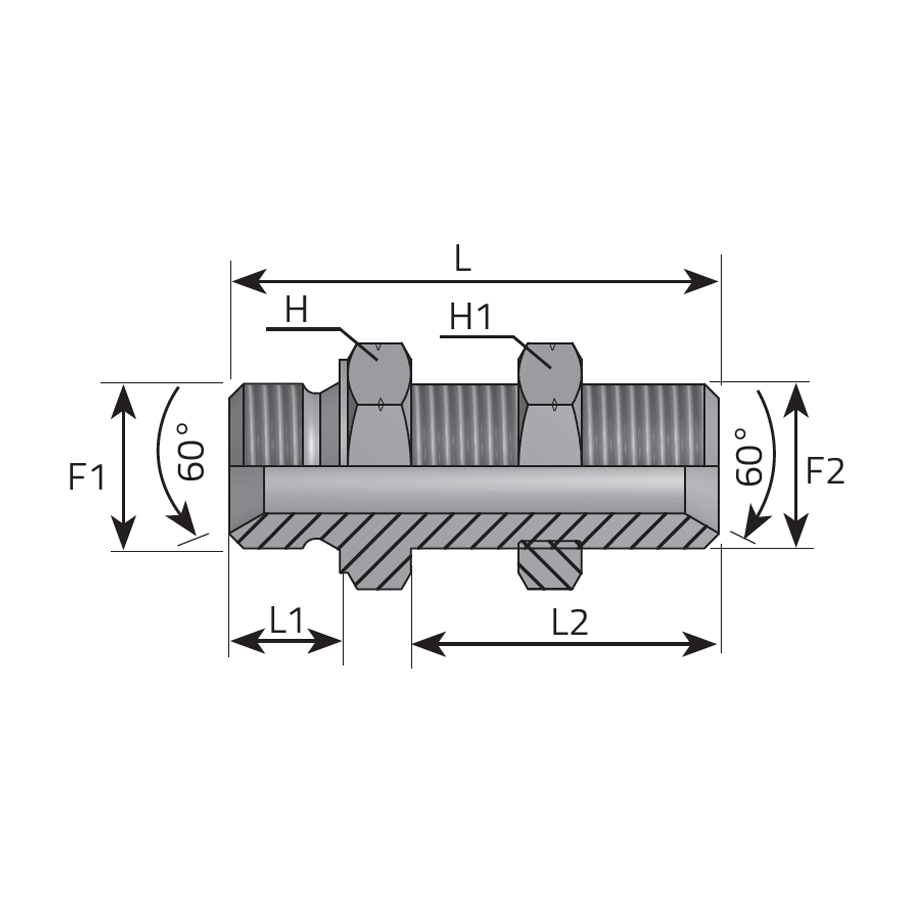 METRIC STRAIGHT BULKHEAD ADAPTER -  Vitillo