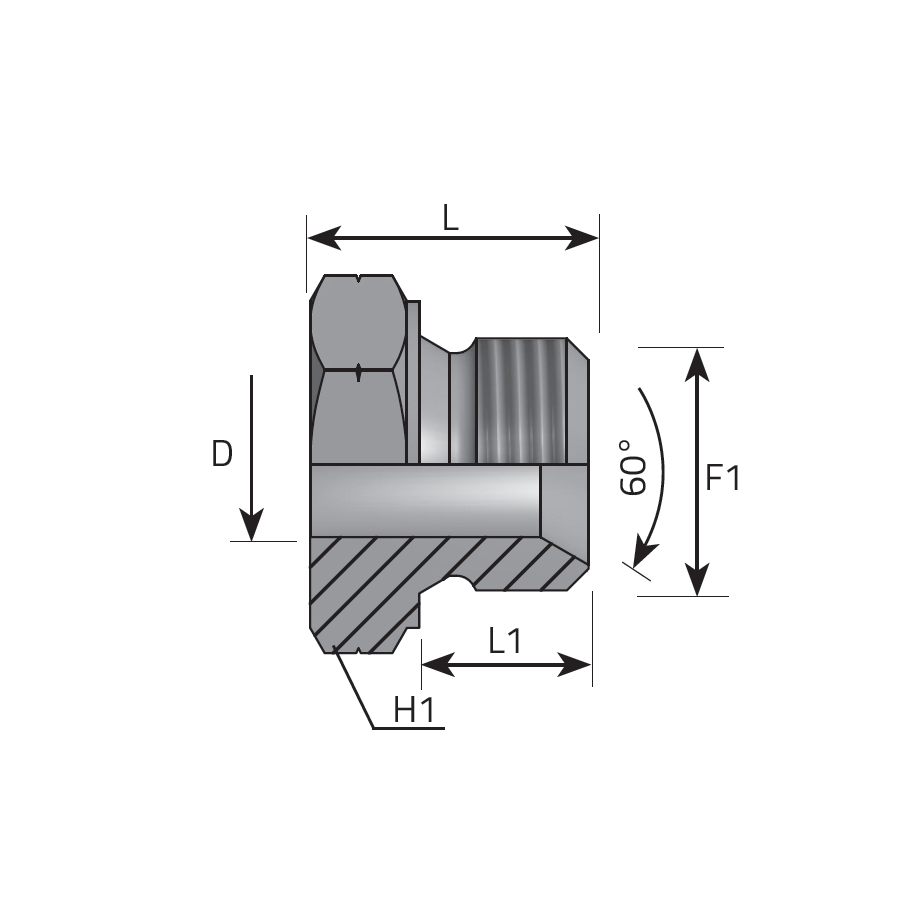 ADATTATORE DIRITTO A SALDARE - MASCHIO METRICO SV 60° -  Vitillo