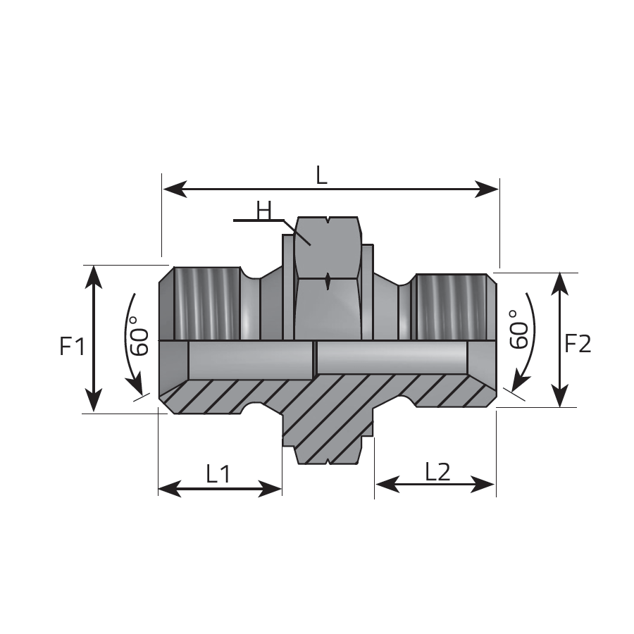 REDUCING ADAPTER MALE BSPP - METRIC MALE -  Vitillo