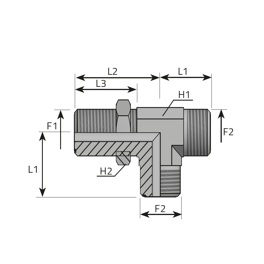 RUN TEE BULKHEAD ADAPTOR MALE ORFS - MALE ORFS -  Vitillo