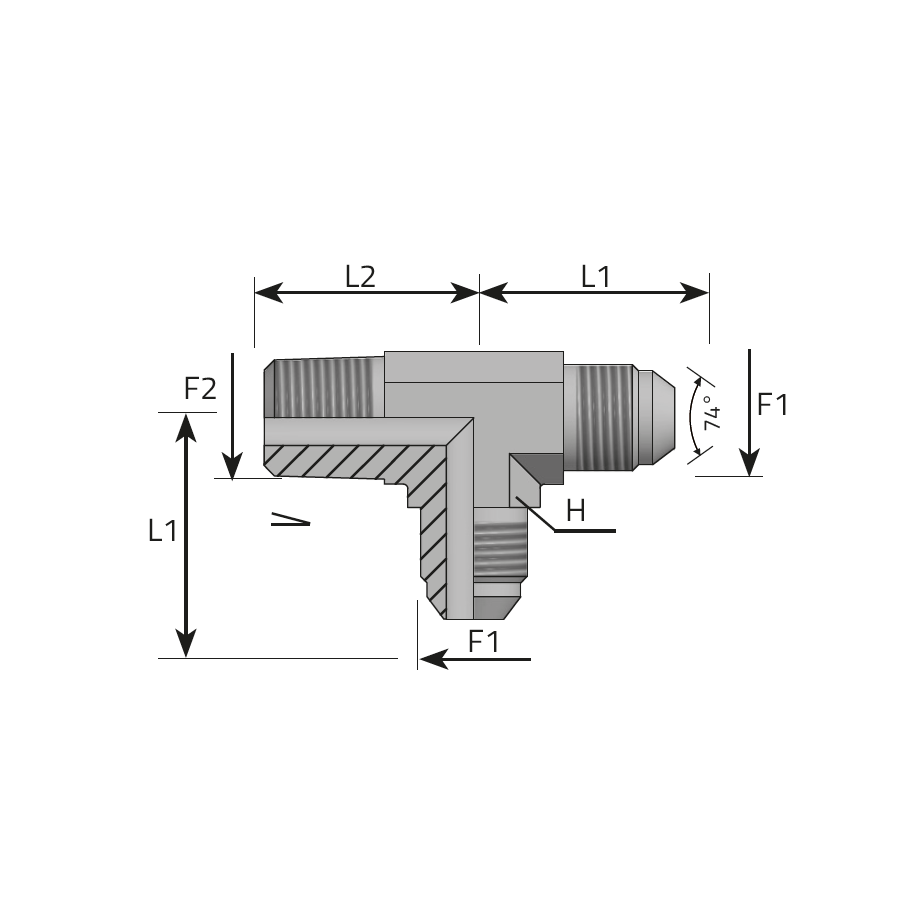 ADATTATORE “T” - MASCHIO JIC - MASCHIO GAS CONICO AL BRACCIO -  Vitillo