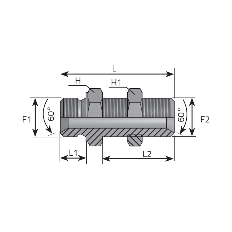 ADATTATORE PASSAPARETE - MASCHIO  GAS CILINDRICO SV 60° -  Vitillo