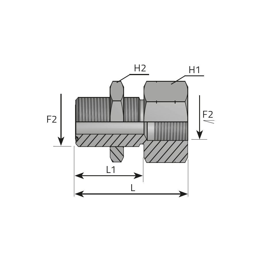STRAIGHT BULKHEAD ADAPTOR MALE ORFS - FEMALE NPT