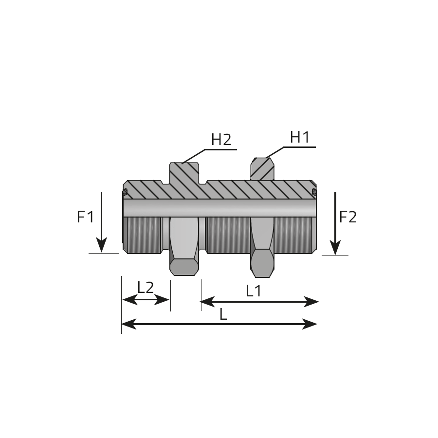 STRAIGHT BULKHEAD ADAPTOR MALE ORFS -  Vitillo