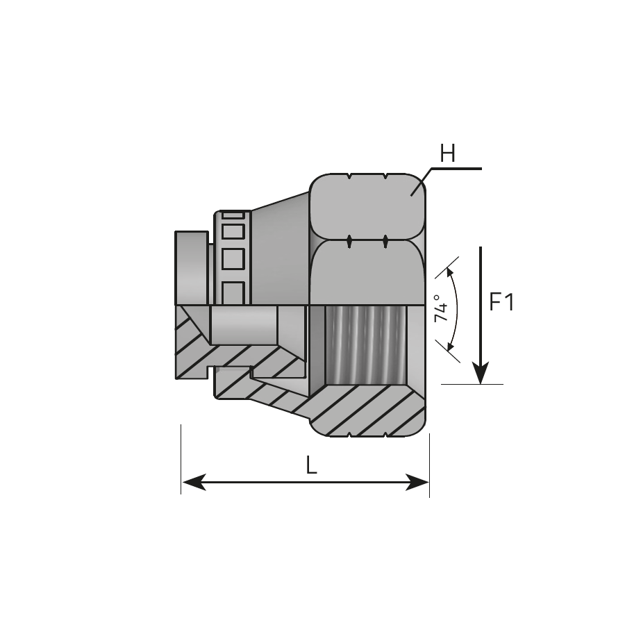 SWIVEL FEMALE PLUG JIC -  Vitillo