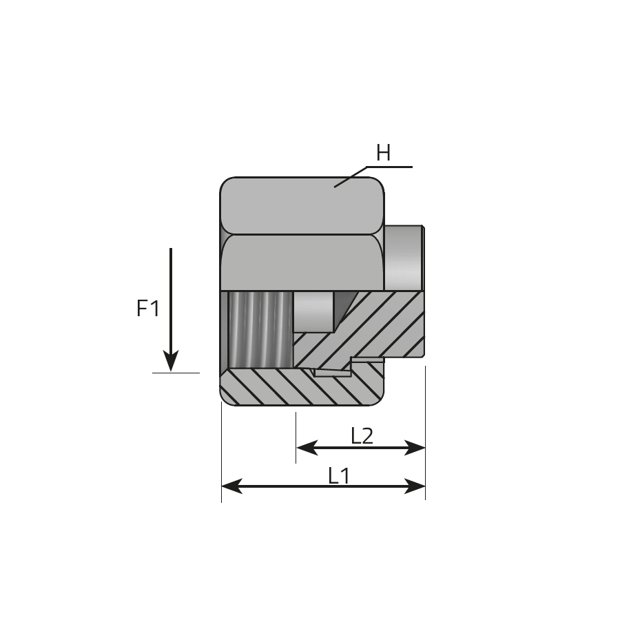 SWIVEL FEMALE PLUG UNF/UN-2B